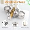 imageProbrico Bedroom Bathroom Door Knobs Brushed Nickel Door Handles Interior Door Knobs Locks Privacy Door Knobs Stainless Steel 10 PackBrushed Nickel