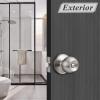 imageProbrico Bedroom Bathroom Door Knobs Brushed Nickel Door Handles Interior Door Knobs Locks Privacy Door Knobs Stainless Steel 10 PackBrushed Nickel