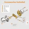 imageProbrico Bedroom Bathroom Door Knobs Brushed Nickel Door Handles Interior Door Knobs Locks Privacy Door Knobs Stainless Steel 10 PackBrushed Nickel