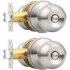 imageProbrico Bedroom Bathroom Door Knobs Brushed Nickel Door Handles Interior Door Knobs Locks Privacy Door Knobs Stainless Steel 10 PackBrushed Nickel