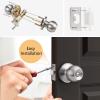imageProbrico Bedroom Bathroom Door Knobs Brushed Nickel Door Handles Interior Door Knobs Locks Privacy Door Knobs Stainless Steel 10 PackBrushed Nickel