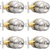 imageProbrico Bedroom Bathroom Door Knobs Brushed Nickel Door Handles Interior Door Knobs Locks Privacy Door Knobs Stainless Steel 10 PackBrushed Nickel