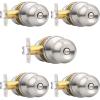 imageProbrico Bedroom Bathroom Door Knobs Brushed Nickel Door Handles Interior Door Knobs Locks Privacy Door Knobs Stainless Steel 10 PackBrushed Nickel