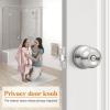 imageProbrico Bedroom Bathroom Door Knobs Brushed Nickel Door Handles Interior Door Knobs Locks Privacy Door Knobs Stainless Steel 10 PackBrushed Nickel