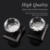 imageProbrico Black Door Knob Set Keyless Interior Door Knobs with Round Diamond Shape Crystal Glass Heavy Duty Privacy Door Knobs for Bathroom and Bedroom 6 Pack