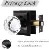 imageProbrico Black Door Knob Set Keyless Interior Door Knobs with Round Diamond Shape Crystal Glass Heavy Duty Privacy Door Knobs for Bathroom and Bedroom 6 Pack