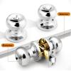 imageProbrico Black Door Knobs Flat Ball Interior BathBed Doorknobs Keyless Door Handles Locks for Bedroom Bathroom Privacy Function 10 PackPolished Chrome