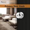 imageProbrico Black Door Knobs Flat Ball Interior BathBed Doorknobs Keyless Door Handles Locks for Bedroom Bathroom Privacy Function 10 PackPolished Chrome