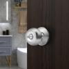 imageProbrico Black Door Knobs Flat Ball Interior BathBed Doorknobs Keyless Door Handles Locks for Bedroom Bathroom Privacy Function 10 PackPolished Chrome