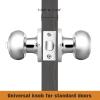 imageProbrico Black Door Knobs Flat Ball Interior BathBed Doorknobs Keyless Door Handles Locks for Bedroom Bathroom Privacy Function 10 PackPolished Chrome