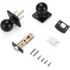 imageProbrico Black Door Knobs Interior Keyless Lock Modern Passage Door Handles for HallCloset Round Knob with Square Cover1 PackBlack