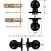 imageProbrico Black Door Knobs Interior Keyless Lock Modern Passage Door Handles for HallCloset Round Knob with Square Cover1 PackBlack