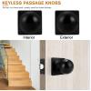 imageProbrico Black Door Knobs Interior Keyless Lock Modern Passage Door Handles for HallCloset Round Knob with Square Cover1 PackBlack