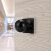 imageProbrico Black Door Knobs Interior Keyless Lock Modern Passage Door Handles for HallCloset Round Knob with Square Cover1 PackBlack