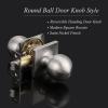 imageProbrico Black Door Knobs Interior Keyless Lock Modern Passage Door Handles for HallCloset Round Knob with Square Cover1 PackBrushed Nickel