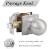 imageProbrico Black Door Knobs Interior Keyless Lock Modern Passage Door Handles for HallCloset Round Knob with Square Cover1 PackBrushed Nickel