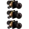 imageProbrico Black Door Knobs Interior Keyless Lock Modern Passage Door Handles for HallCloset Round Knob with Square Cover1 PackOil Rubbed Bronze