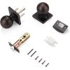imageProbrico Black Door Knobs Interior Keyless Lock Modern Passage Door Handles for HallCloset Round Knob with Square Cover1 PackOil Rubbed Bronze