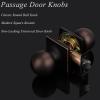 imageProbrico Black Door Knobs Interior Keyless Lock Modern Passage Door Handles for HallCloset Round Knob with Square Cover1 PackOil Rubbed Bronze