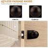 imageProbrico Black Door Knobs Interior Keyless Lock Modern Passage Door Handles for HallCloset Round Knob with Square Cover1 PackOil Rubbed Bronze