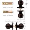 imageProbrico Black Door Knobs Interior Keyless Lock Modern Passage Door Handles for HallCloset Round Knob with Square Cover1 PackOil Rubbed Bronze