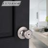 imageProbrico Brushed Nickel Privacy Door Knobs Interior Tulip Shape Door Handles Locks for Bedroom Bathroom Keyless Door Locksets 6 Pack