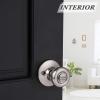 imageProbrico Brushed Nickel Privacy Door Knobs Interior Tulip Shape Door Handles Locks for Bedroom Bathroom Keyless Door Locksets 6 Pack