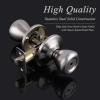 imageProbrico Brushed Nickel Privacy Door Knobs Interior Tulip Shape Door Handles Locks for Bedroom Bathroom Keyless Door Locksets 6 Pack