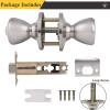 imageProbrico Brushed Nickel Privacy Door Knobs Interior Tulip Shape Door Handles Locks for Bedroom Bathroom Keyless Door Locksets 6 Pack