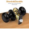 imageProbrico Classic Flat Ball Style Hall Closet Passage Door Knobs Brushed Nickel Interior Door Handles NonLocking Knobs Without Keys 3 PackBlack