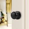 imageProbrico Classic Flat Ball Style Hall Closet Passage Door Knobs Brushed Nickel Interior Door Handles NonLocking Knobs Without Keys 3 PackBlack