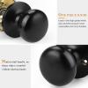 imageProbrico Classic Flat Ball Style Hall Closet Passage Door Knobs Brushed Nickel Interior Door Handles NonLocking Knobs Without Keys 3 PackBlack