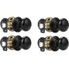imageProbrico Classic Flat Ball Style Hall Closet Passage Door Knobs Brushed Nickel Interior Door Handles NonLocking Knobs Without Keys 3 PackBlack