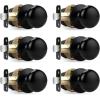imageProbrico Classic Flat Ball Style Hall Closet Passage Door Knobs Brushed Nickel Interior Door Handles NonLocking Knobs Without Keys 3 PackBlack