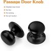 imageProbrico Classic Flat Ball Style Hall Closet Passage Door Knobs Brushed Nickel Interior Door Handles NonLocking Knobs Without Keys 3 PackBlack