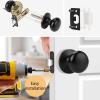 imageProbrico Classic Flat Ball Style Hall Closet Passage Door Knobs Brushed Nickel Interior Door Handles NonLocking Knobs Without Keys 3 PackBlack