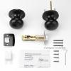 imageProbrico Classic Flat Ball Style Hall Closet Passage Door Knobs Brushed Nickel Interior Door Handles NonLocking Knobs Without Keys 3 PackBlack