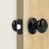 imageProbrico Classic Flat Ball Style Hall Closet Passage Door Knobs Brushed Nickel Interior Door Handles NonLocking Knobs Without Keys 3 PackBlack