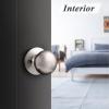 imageProbrico Classic Flat Ball Style Hall Closet Passage Door Knobs Brushed Nickel Interior Door Handles NonLocking Knobs Without Keys 3 PackBrushed Nickel