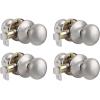 imageProbrico Classic Flat Ball Style Hall Closet Passage Door Knobs Brushed Nickel Interior Door Handles NonLocking Knobs Without Keys 3 PackBrushed Nickel