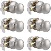 imageProbrico Classic Flat Ball Style Hall Closet Passage Door Knobs Brushed Nickel Interior Door Handles NonLocking Knobs Without Keys 3 PackBrushed Nickel