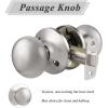 imageProbrico Classic Flat Ball Style Hall Closet Passage Door Knobs Brushed Nickel Interior Door Handles NonLocking Knobs Without Keys 3 PackBrushed Nickel