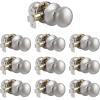 imageProbrico Classic Flat Ball Style Hall Closet Passage Door Knobs Brushed Nickel Interior Door Handles NonLocking Knobs Without Keys 3 PackBrushed Nickel