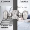 imageProbrico Classic Flat Ball Style Hall Closet Passage Door Knobs Brushed Nickel Interior Door Handles NonLocking Knobs Without Keys 3 PackBrushed Nickel