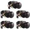 imageProbrico Classic Flat Ball Style Hall Closet Passage Door Knobs Brushed Nickel Interior Door Handles NonLocking Knobs Without Keys 3 PackOil Rubbed Bronze
