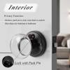 imageProbrico Clear Glass Crystal Door Knobs with Lock Heavy Duty Real Glass Privacy Door Handles Keyless Hardware for Interior BedBath with Black Round Rosette 5 Pack