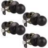 imageProbrico Closet Door Knobs Coastal Oil Rubbed Bronze Door Knobs Passage Interior NonLocking Door Handles Round Ball Shape Door Hardware for Hallway or Closet4 PackOil Rubbed Bronze