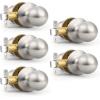 imageProbrico Closet Door Knobs Coastal Oil Rubbed Bronze Door Knobs Passage Interior NonLocking Door Handles Round Ball Shape Door Hardware for Hallway or Closet4 PackBrushed Nickel