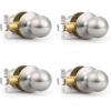 imageProbrico Closet Door Knobs Coastal Oil Rubbed Bronze Door Knobs Passage Interior NonLocking Door Handles Round Ball Shape Door Hardware for Hallway or Closet4 PackBrushed Nickel
