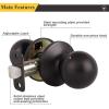 imageProbrico Closet Door Knobs Coastal Oil Rubbed Bronze Door Knobs Passage Interior NonLocking Door Handles Round Ball Shape Door Hardware for Hallway or Closet4 PackOil Rubbed Bronze